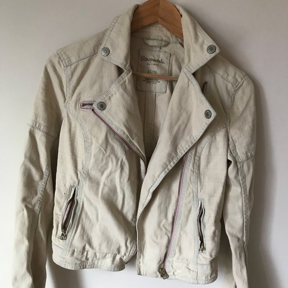 Aeropostale cream jean jacket